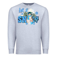 Heather Grey let it snow christmas Premium Sweatshirt - FaDigitalArtStudio