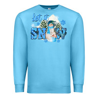 Ocean Blue let it snow christmas Premium Sweatshirt - FaDigitalArtStudio
