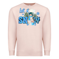 Pale Pink let it snow christmas Premium Sweatshirt - FaDigitalArtStudio