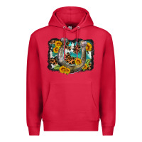 Cardinal western leopard cowhide turquoise background horse Premium Hoodie - OliviaCreatesArt