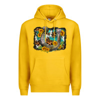 Lemon western leopard cowhide turquoise background horse Premium Hoodie - OliviaCreatesArt