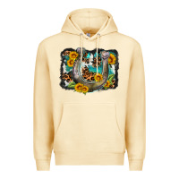 Pina Colada western leopard cowhide turquoise background horse Premium Hoodie - OliviaCreatesArt