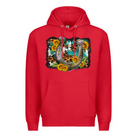 Red western leopard cowhide turquoise background horse Premium Hoodie - OliviaCreatesArt