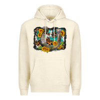 Sandshell western leopard cowhide turquoise background horse Premium Hoodie - OliviaCreatesArt