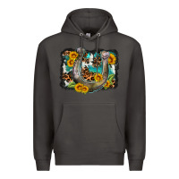 Smoke western leopard cowhide turquoise background horse Premium Hoodie - OliviaCreatesArt