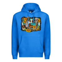 True Royal western leopard cowhide turquoise background horse Premium Hoodie - OliviaCreatesArt