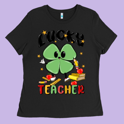 Lucky Teacher Ladies Tee Designed By Maliassmallbusiness