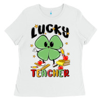 White lucky teacher Ladies Tee - MaliasSmallBusiness