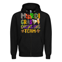 Black mardi gras drinking team with glasses olivia Zipper Hoodie - OliviaCreatesArt