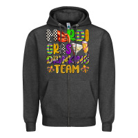 Charcoal Heather mardi gras drinking team with glasses olivia Zipper Hoodie - OliviaCreatesArt