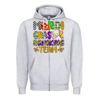 Heather Grey mardi gras drinking team with glasses olivia Zipper Hoodie - OliviaCreatesArt