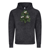 Vintage Black Magnolia Flower Illustrations Vintage Hoodie - LillyAllenDesigns