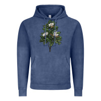 Vintage Denim Magnolia Flower Illustrations Vintage Hoodie - LillyAllenDesigns