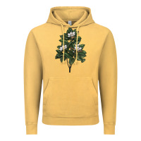 Vintage Mustard Magnolia Flower Illustrations Vintage Hoodie - LillyAllenDesigns