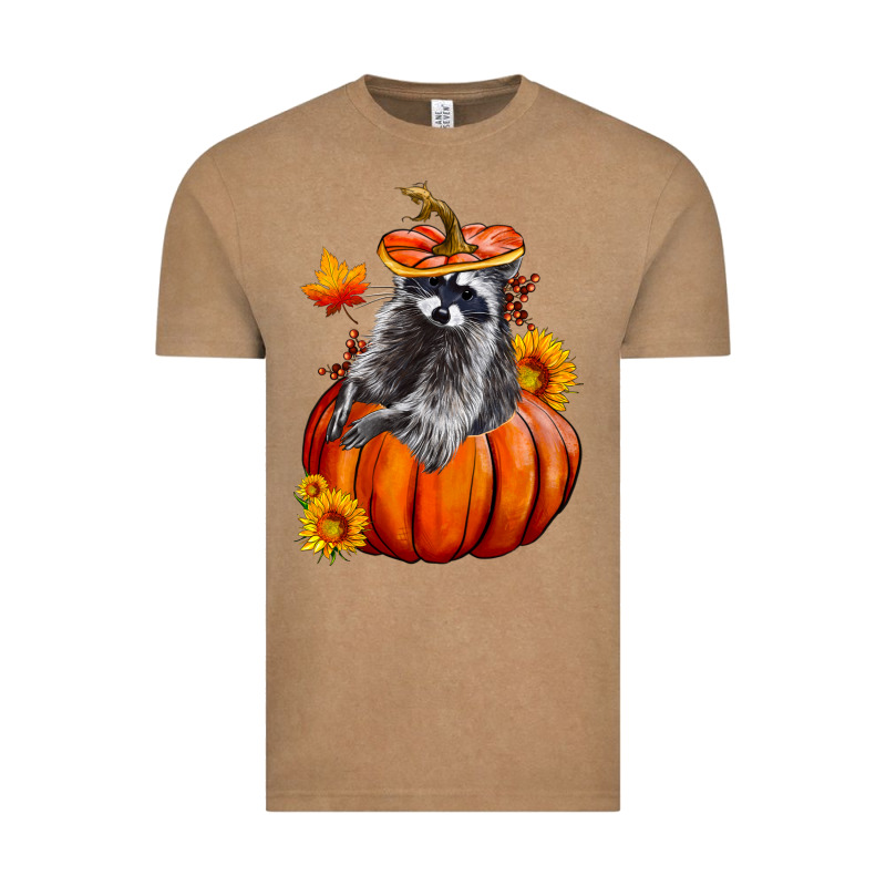 Fall Pumpkin Raccoon Vintage Tee by LillyAllenDesigns | Teevron