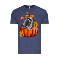 Vintage Denim Fall Pumpkin Raccoon Vintage Tee - LillyAllenDesigns