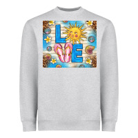 Heather Grey summer love Heavyweight Sweatshirt - TumblerDesignByShophia
