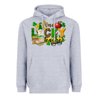 Heather Grey one lucky teacher Heavyweight Hoodie - FaDigitalArtStudio