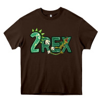 Chocolate Brown two rex Heavy Core Tee - MaliasSmallBusiness