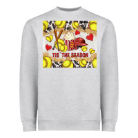Heather Grey tis' the season softball with cowhide tumbler tbs Heavyweight Sweatshirt - TumblerDesignByShophia