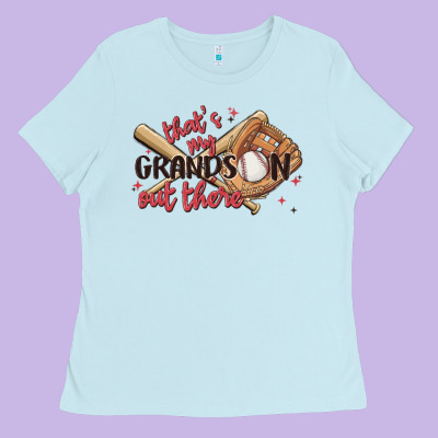 That's My Grandson Out There Ladies Tee Designed By Maliassmallbusiness