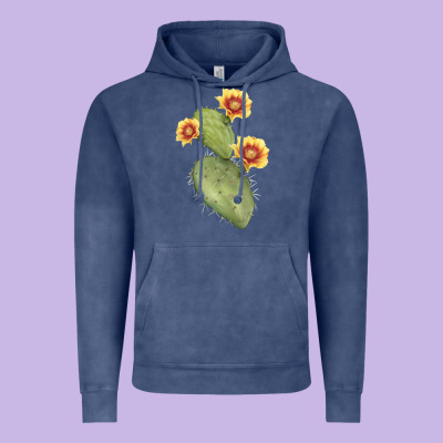 Opuntia Phaeacantha Cactus Vintage Hoodie Designed By Lillyallendesigns
