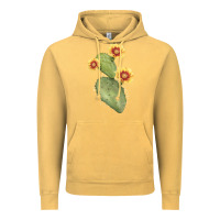 Vintage Mustard Opuntia Phaeacantha Cactus Vintage Hoodie - LillyAllenDesigns