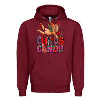 Burgundy cupids candy olivia Zipper Hoodie - OliviaCreatesArt