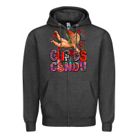 Charcoal Heather cupids candy olivia Zipper Hoodie - OliviaCreatesArt