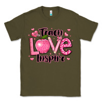 Army Green teach love inspire teacher valentines day Classic Tee - LillyAllenDesigns
