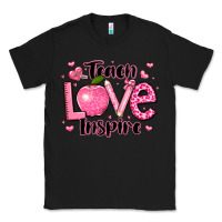 Black teach love inspire teacher valentines day Classic Tee - LillyAllenDesigns