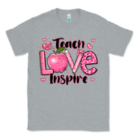 Heather Grey teach love inspire teacher valentines day Classic Tee - LillyAllenDesigns