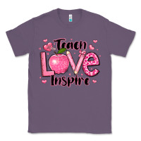 Lavender teach love inspire teacher valentines day Classic Tee - LillyAllenDesigns