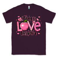 Plum teach love inspire teacher valentines day Classic Tee - LillyAllenDesigns