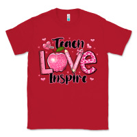 Red teach love inspire teacher valentines day Classic Tee - LillyAllenDesigns