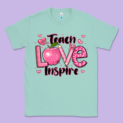 Teach Love Inspire Teacher Valentines Day Classic Tee Designed By Lillyallendesigns