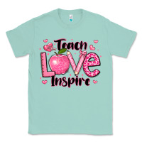 Seafoam teach love inspire teacher valentines day Classic Tee - LillyAllenDesigns