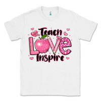 White teach love inspire teacher valentines day Classic Tee - LillyAllenDesigns