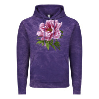 Cloud Purple Peony Flower Illustrations Vintage Hoodie - LillyAllenDesigns