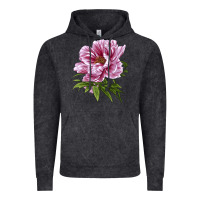 Peony Flower Illustrations Vintage Hoodie | Teevron