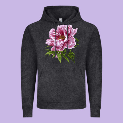 Peony Flower Illustrations Vintage Hoodie Designed By Lillyallendesigns