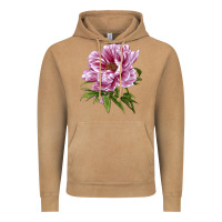 Vintage Camel Peony Flower Illustrations Vintage Hoodie - LillyAllenDesigns
