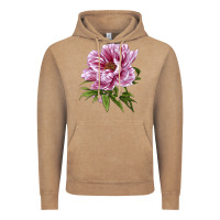 Vintage Coffee Peony Flower Illustrations Vintage Hoodie - LillyAllenDesigns