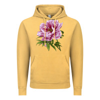 Vintage Mustard Peony Flower Illustrations Vintage Hoodie - LillyAllenDesigns