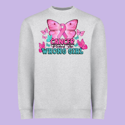 Cancer Picked The Wrong Girl Cancer Awareness Heavyweight Sweatshirt Designed By Howdyjamesfarm