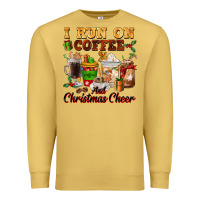 Antique Gold i run on coffee and christmas cheer Premium Sweatshirt - FaDigitalArtStudio