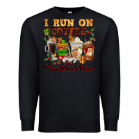 Black i run on coffee and christmas cheer Premium Sweatshirt - FaDigitalArtStudio