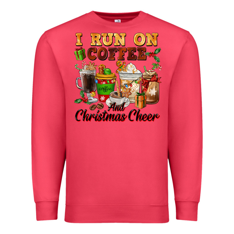 I Run On Coffee And Christmas Cheer Premium Sweatshirt by FaDigitalArtStudio | Teevron