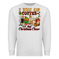 Oatmeal Heather i run on coffee and christmas cheer Premium Sweatshirt - FaDigitalArtStudio