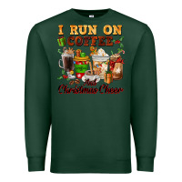 Sports Green i run on coffee and christmas cheer Premium Sweatshirt - FaDigitalArtStudio